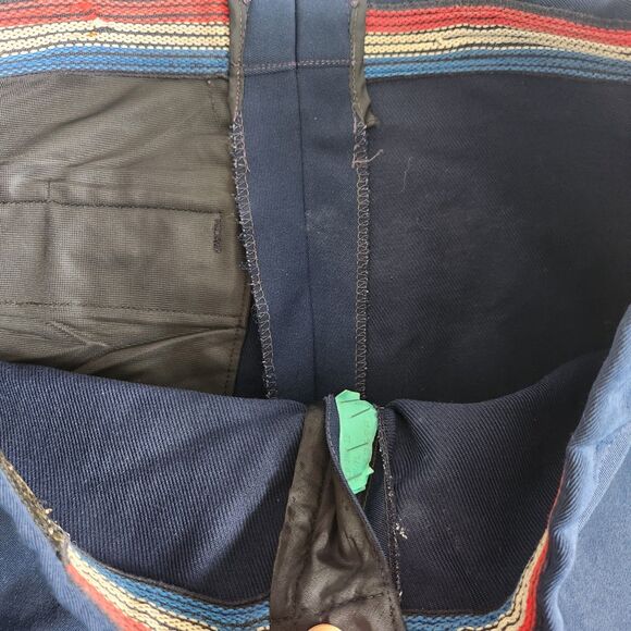 ROFFE Navy And Red Stretch Ski Snow Pant Vintage Zip Ankles - Picture 6 of 13